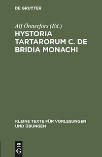 Front cover_Hystoria Tartarorum C. de Bridia Monachi