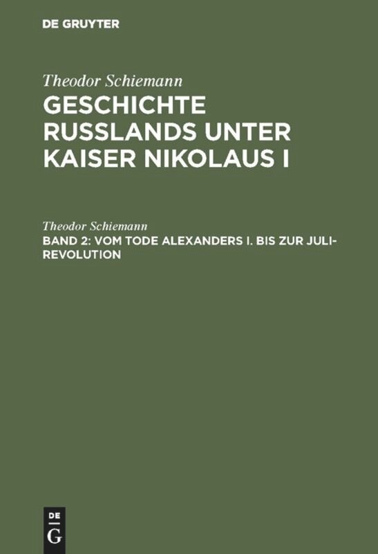 Couverture_Vom Tode Alexanders I. bis zur Juli-Revolution