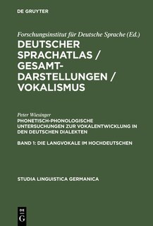 Front cover_Phonetisch-phonologische Untersuchungen zur Vokalentwicklung in den deutschen Dialekten