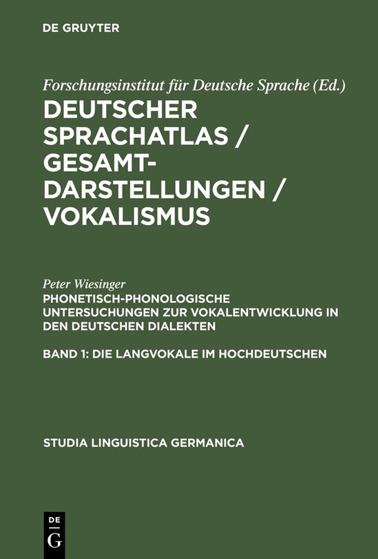 Front cover_Phonetisch-phonologische Untersuchungen zur Vokalentwicklung in den deutschen Dialekten