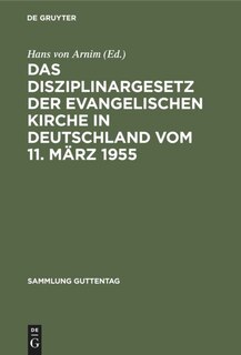 Front cover_Das Disziplinargesetz der Evangelischen Kirche in Deutschland vom 11. März 1955