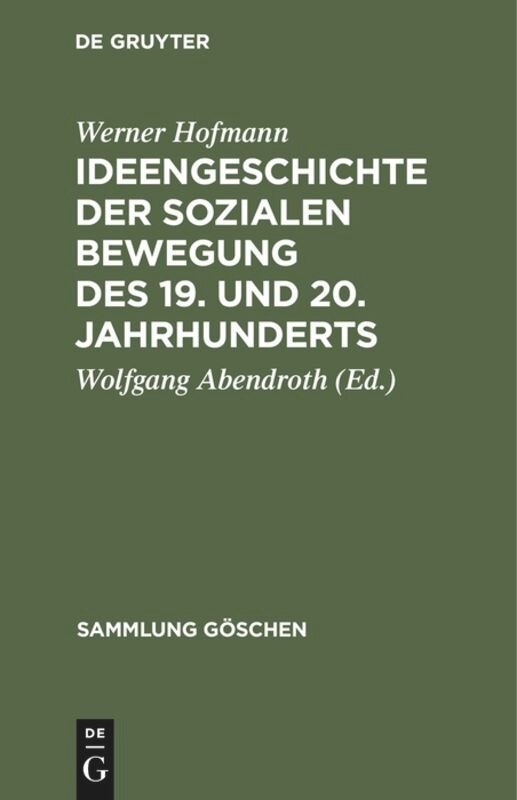 Front cover_Ideengeschichte der sozialen Bewegung des 19. und 20. Jahrhunderts