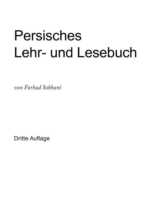 Front cover_Persisches Lehr- und Lesebuch für die Umgangssprache