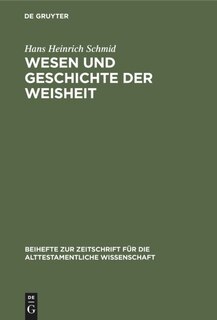 Front cover_Wesen und Geschichte der Weisheit