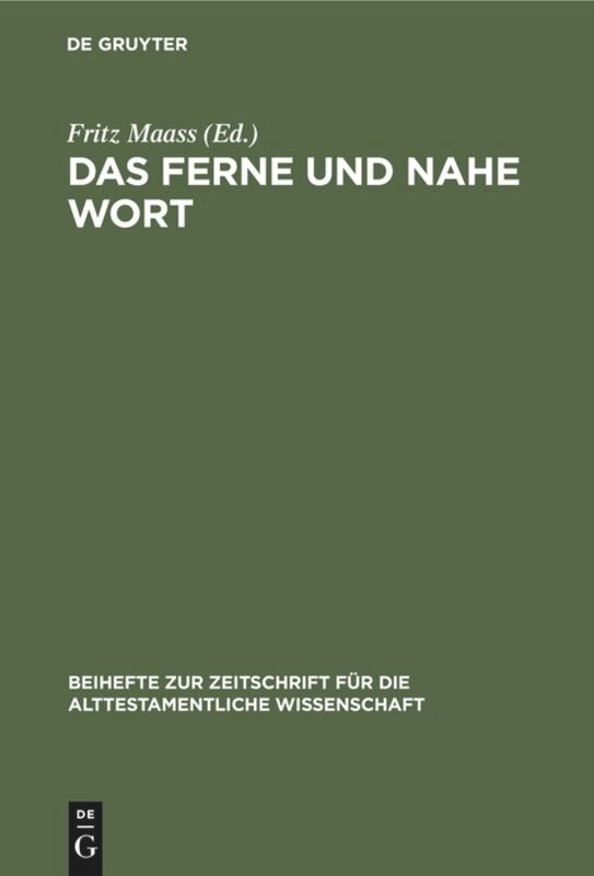 Front cover_Das ferne und nahe Wort