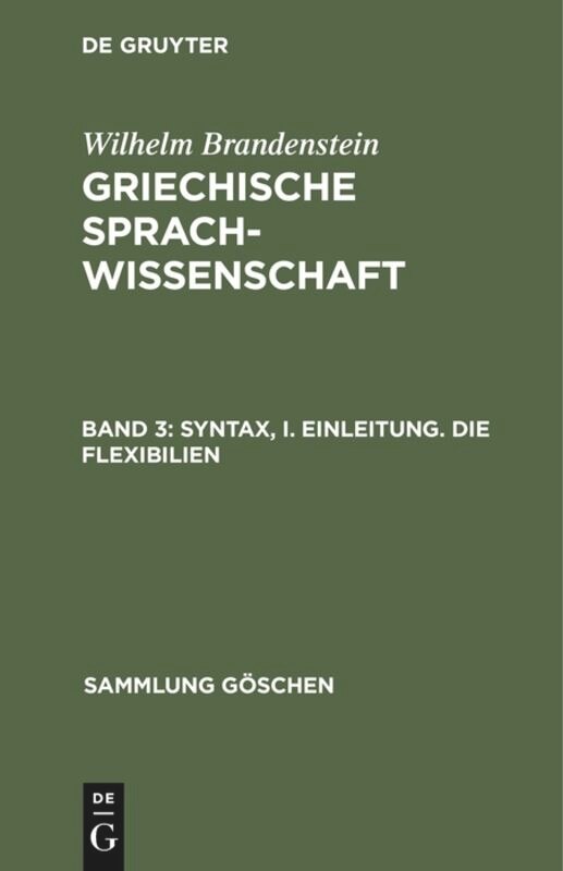 Couverture_Syntax, I. Einleitung. Die Flexibilien
