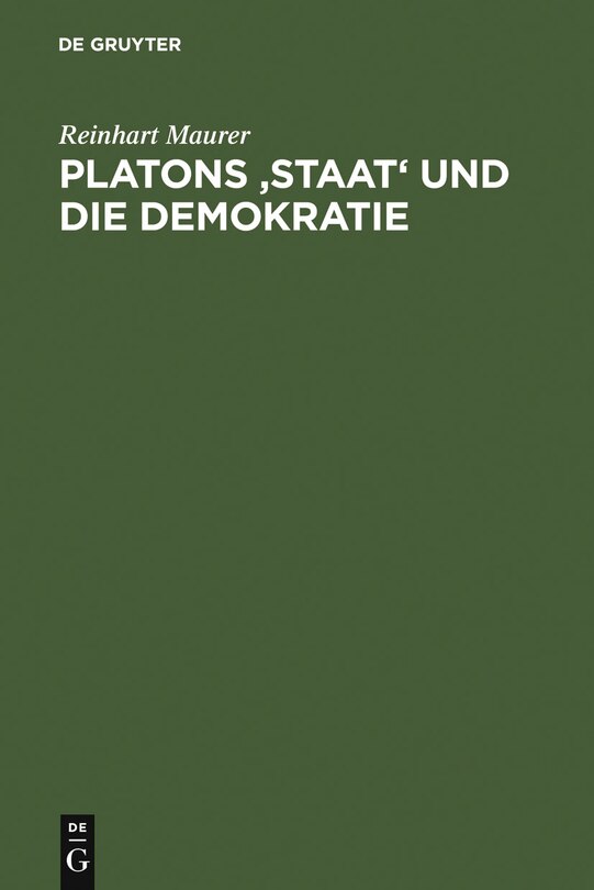 Front cover_Platons 'Staat' Und Die Demokratie