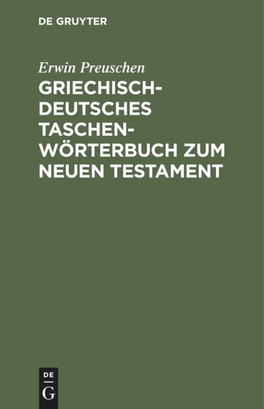 Front cover_Griechisch-deutsches Taschenwörterbuch Zum Neuen Testament