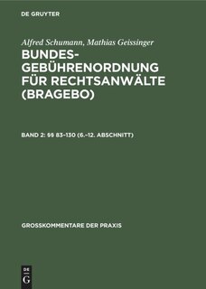 Front cover_§§ 83–130 (6.–12. Abschnitt)