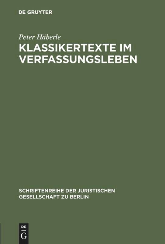 Front cover_Klassikertexte im Verfassungsleben