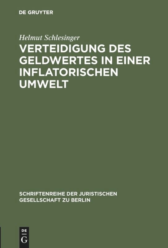 Front cover_Verteidigung des Geldwertes in einer inflatorischen Umwelt