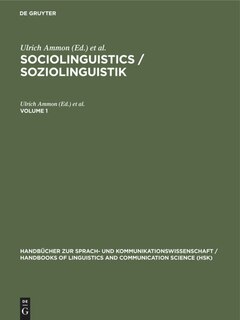 Front cover_Sociolinguistics / Soziolinguistik. Volume 1