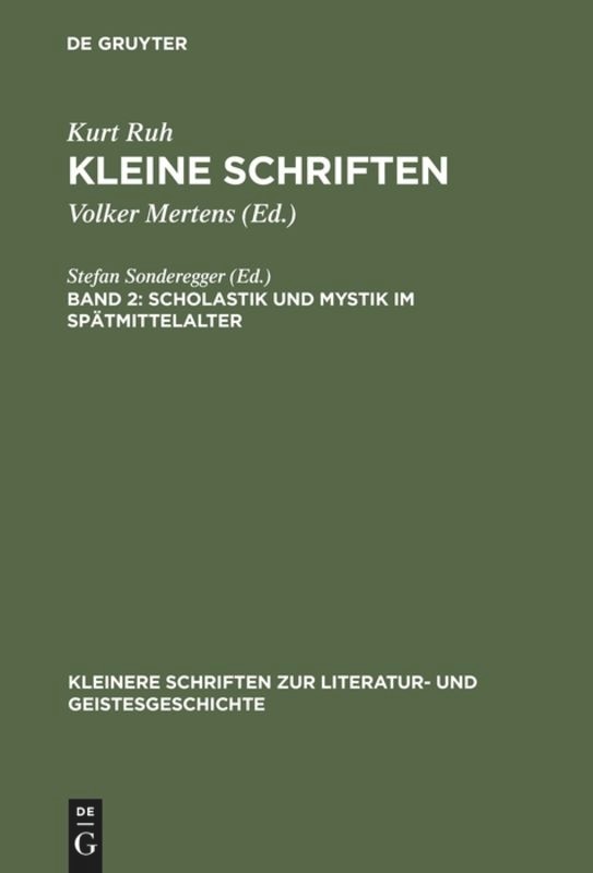 Front cover_Scholastik und Mystik im Spätmittelalter