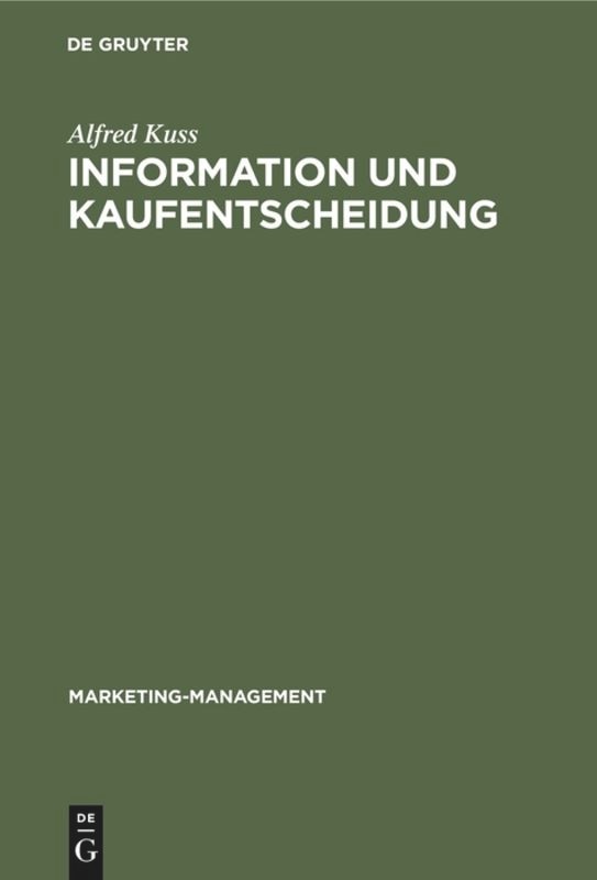 Front cover_Information und Kaufentscheidung