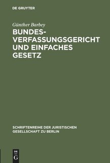 Front cover_Bundesverfassungsgericht und einfaches Gesetz