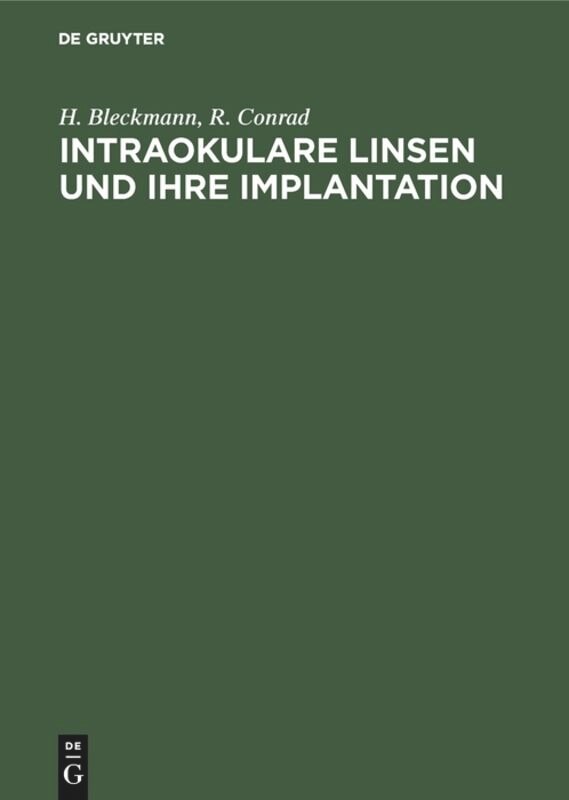 Front cover_Intraokulare Linsen und ihre Implantation
