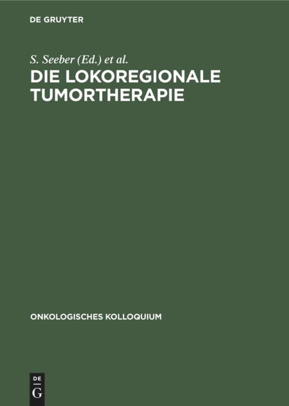 Front cover_Die lokoregionale Tumortherapie