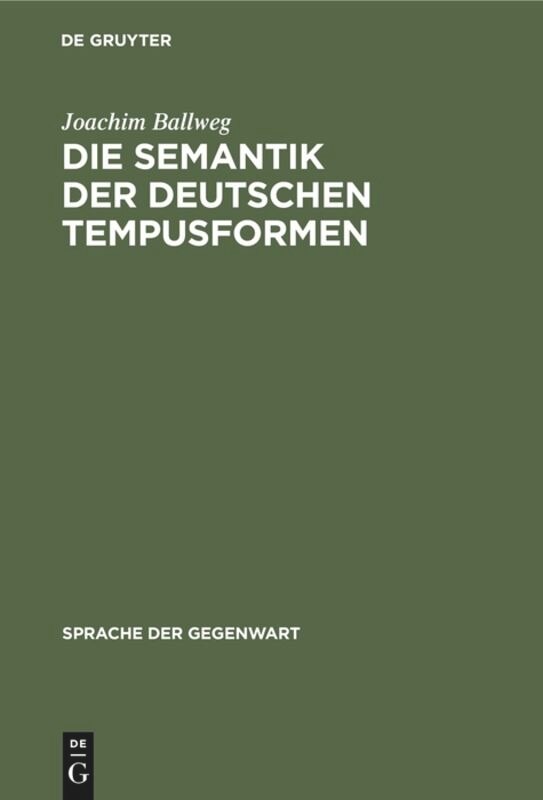 Front cover_Die Semantik der deutschen Tempusformen