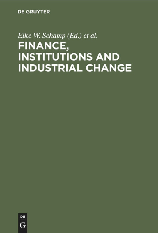 Front cover_Finance, Institutions and Industrial Change