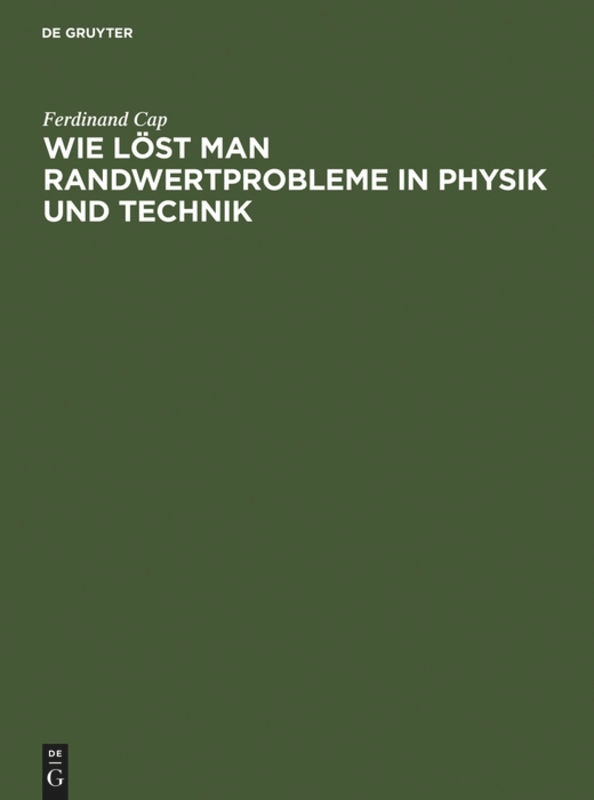 Front cover_Wie löst man Randwertprobleme in Physik und Technik
