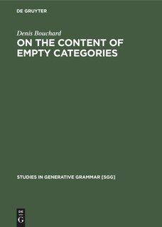 Front cover_On the Content of Empty Categories