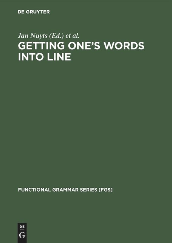Front cover_Getting One's Words into Line