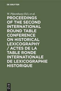 Couverture_Proceedings of the Second International Round Table Conference on Historical Lexicography / Actes de la Table Ronde Internationale de Lexicographie Historique