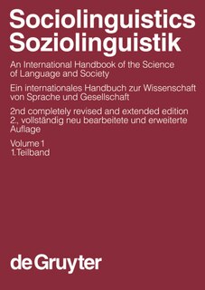 Couverture_Sociolinguistics / Soziolinguistik. Volume 1