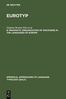 Couverture_Pragmatic Organization Of Discourse In The Languages Of Europe