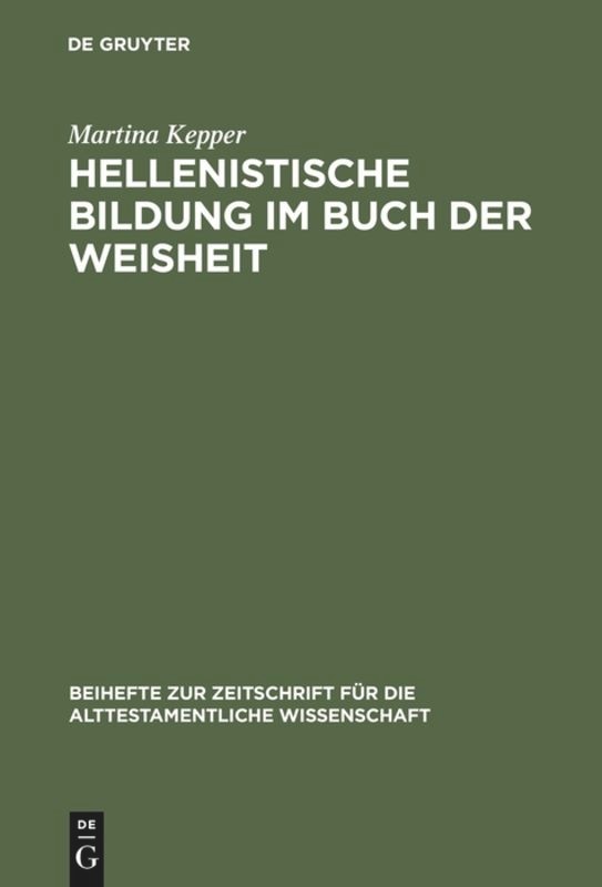 Couverture_Hellenistische Bildung im Buch der Weisheit