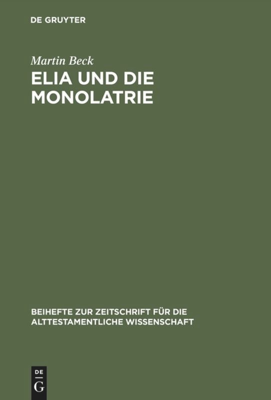 Front cover_Elia und die Monolatrie