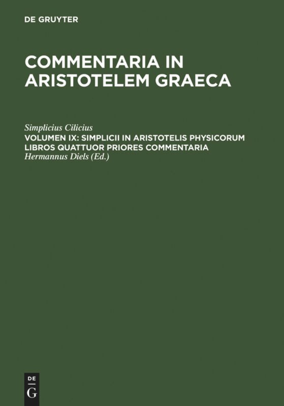 Front cover_Simplicii in Aristotelis Physicorum Libros Quattuor Priores Commentaria