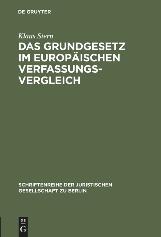 Front cover_Das Grundgesetz im europäischen Verfassungsvergleich