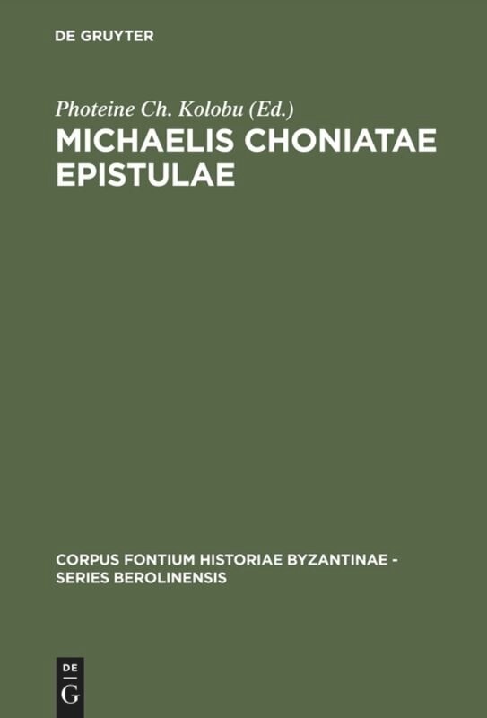 Couverture_Michaelis Choniatae Epistulae