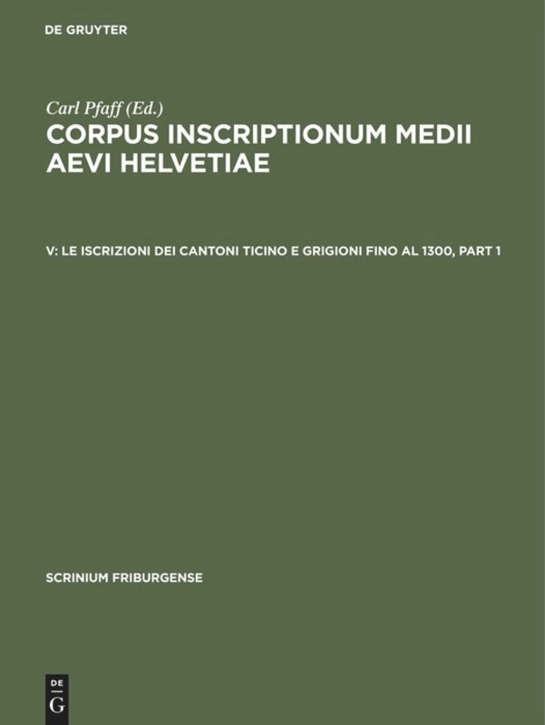 Couverture_Le iscrizioni dei cantoni Ticino e Grigioni fino al 1300