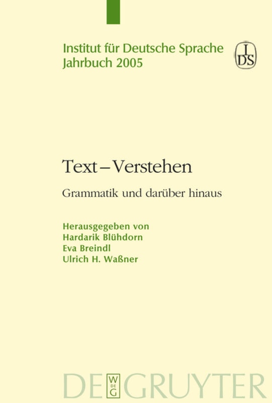 Front cover_Text - Verstehen