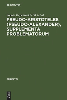 Couverture_Pseudo-Aristoteles (Pseudo-Alexander), Supplementa Problematorum