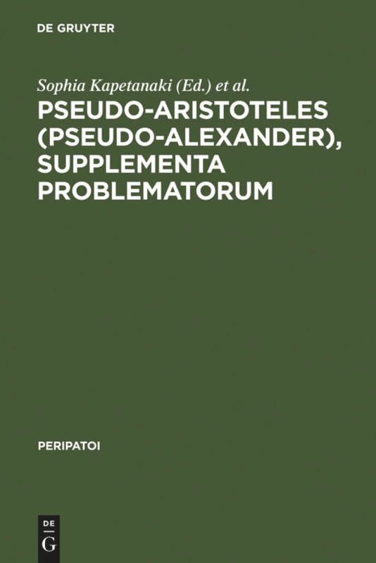 Couverture_Pseudo-Aristoteles (Pseudo-Alexander), Supplementa Problematorum