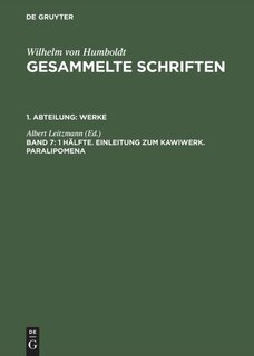 Front cover_1 Hälfte. Einleitung Zum Kawiwerk. Paralipomena