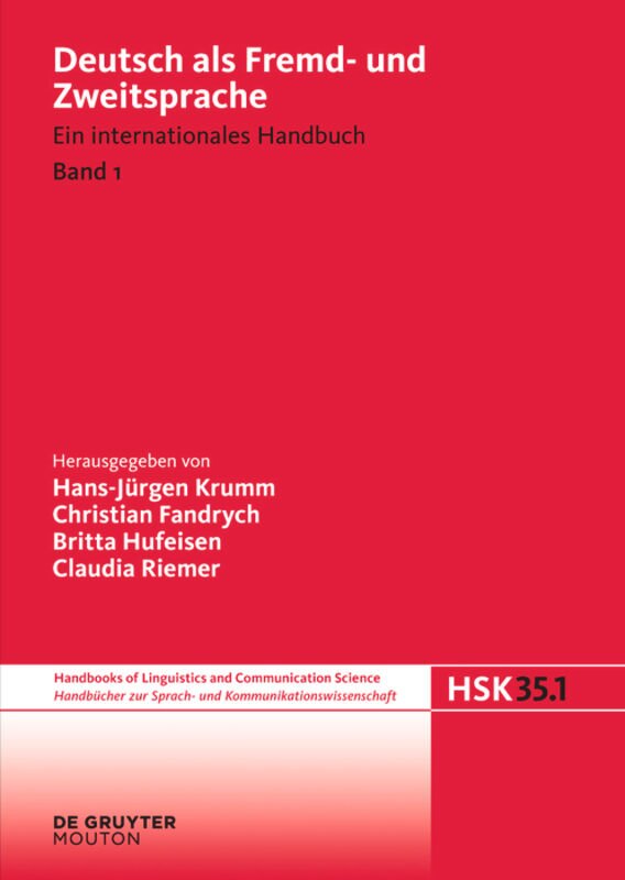 Front cover_Deutsch als Fremd- und Zweitsprache. 1. Halbband