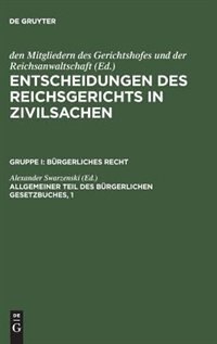 Couverture_Allgemeiner Teil des Bürgerlichen Gesetzbuches, 1