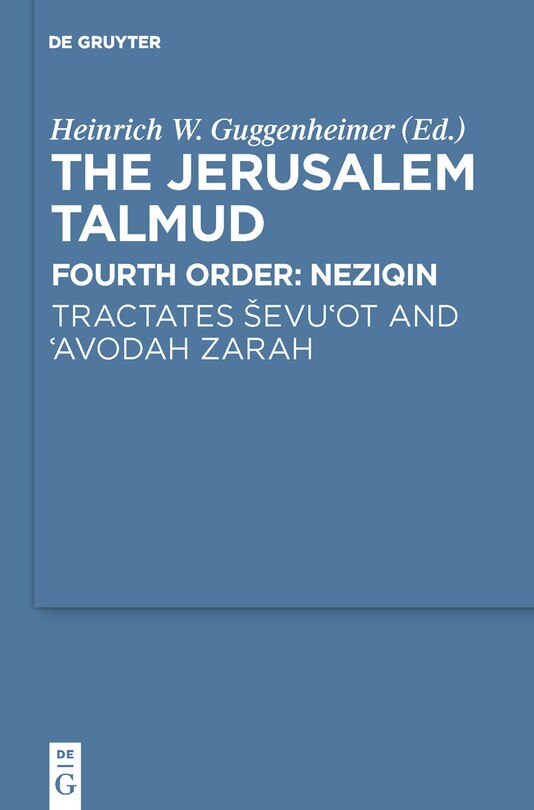 Front cover_Tractates Ševu'ot and 'Avodah Zarah