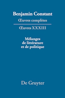Front cover_M&eacute;langes de litt&eacute;rature et de politique