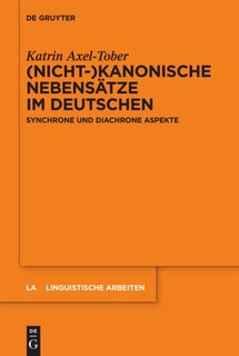 Front cover_(Nicht-)kanonische Nebensätze im Deutschen