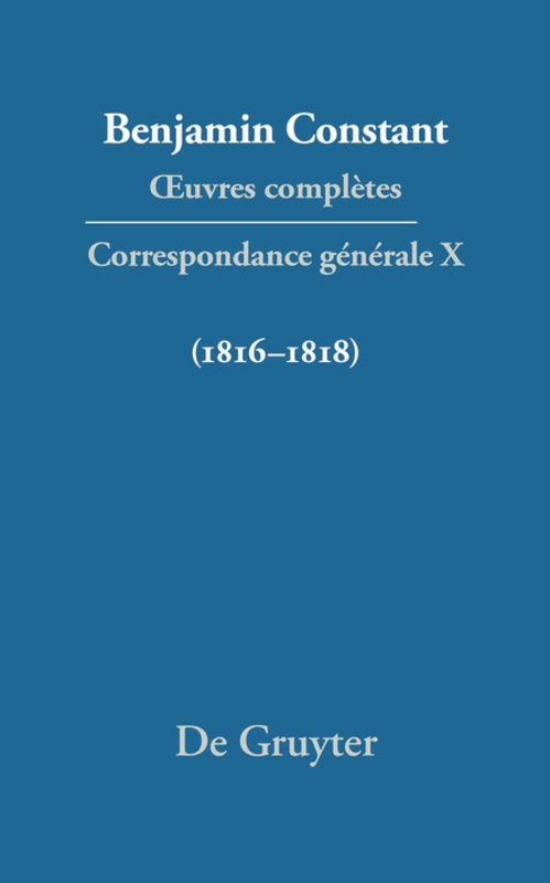Couverture_Correspondance générale 1816–1818