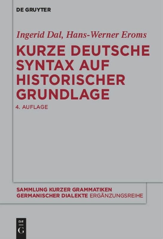 Front cover_Kurze deutsche Syntax auf historischer Grundlage