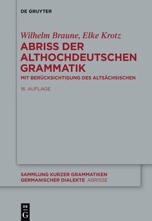 Couverture_Abriss Der Althochdeutschen Grammatik
