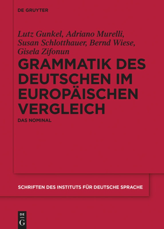 Front cover_Grammatik des Deutschen im europäischen Vergleich