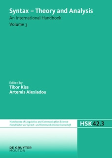 Front cover_Syntax - Theory and Analysis. Volume 3