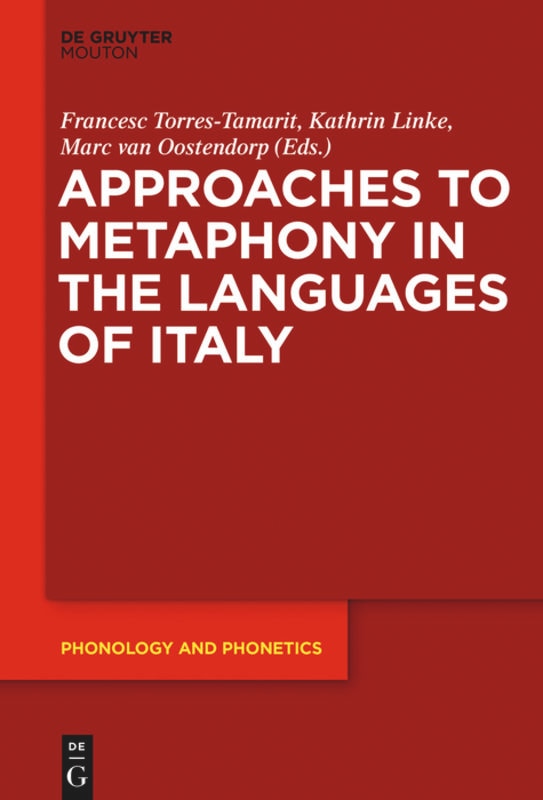 Couverture_Approaches to Metaphony in the Languages of Italy